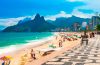 Ipanema patterned path, beach and mountains